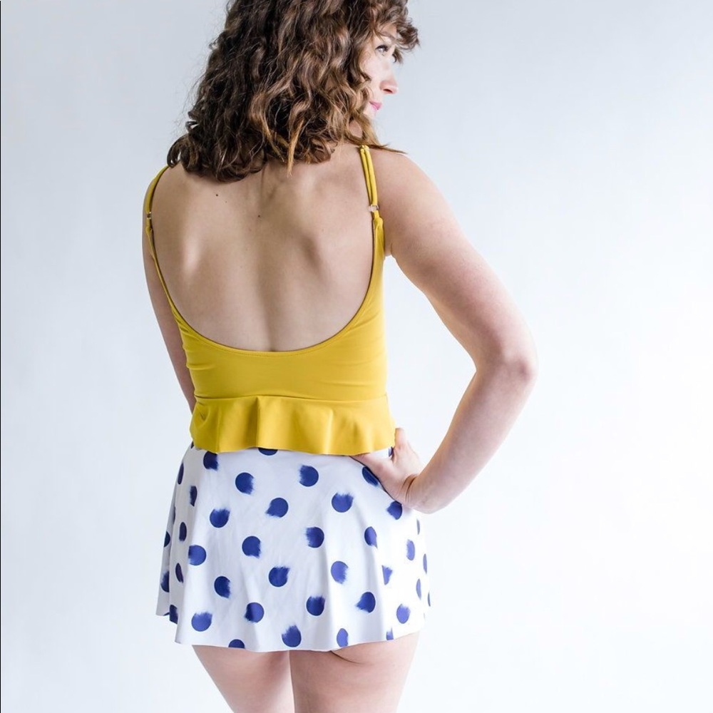 NWT Kortni Jeane Who Wears Short Skirts Navy dot